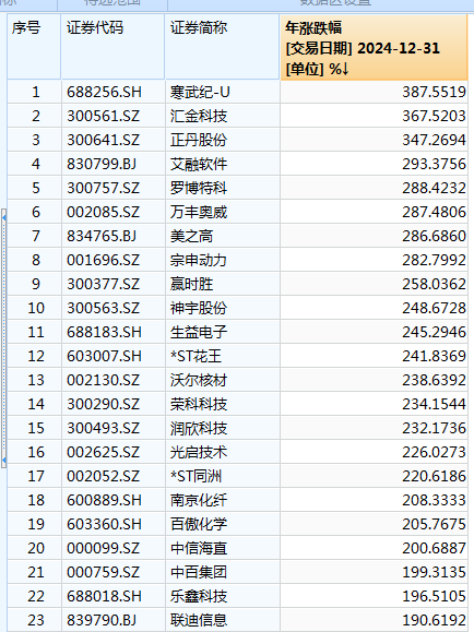 A股2024收官！频频见证历史，最牛板块、个股出炉