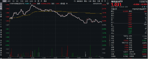 有色蓄势高飞！有色龙头ETF（159876）盘中逆市涨超3%！铜、金、铝携手上攻，北方铜业涨停封板