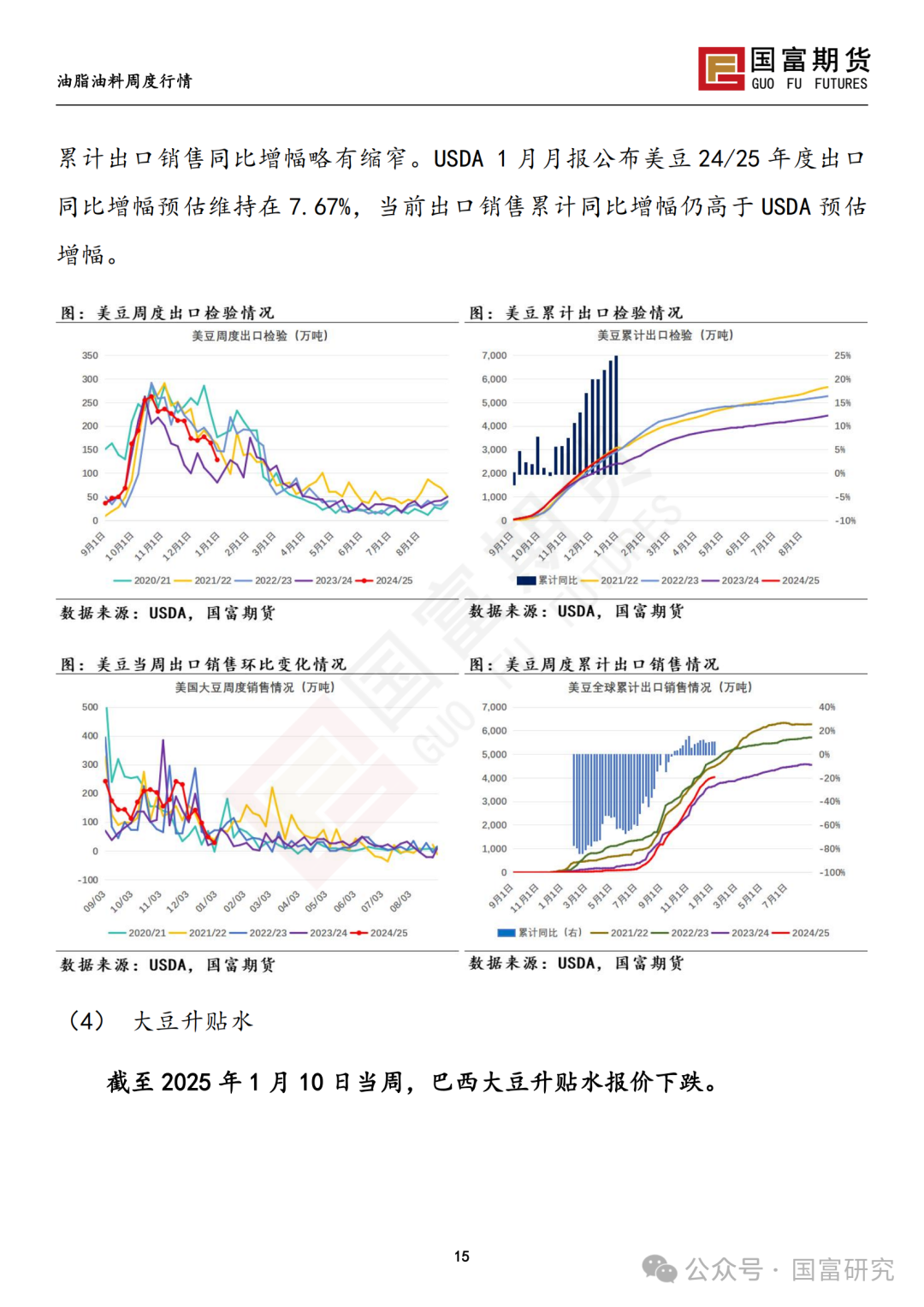 【国富豆系研究周报】USDA下调单产超预期，巴西收割压力渐显